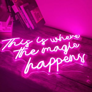 This is Where the Magic Happens Neon Sign Salon Office Decor - Etsy