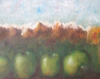 Still Life Oil Painting Canvas Apple Landscape Canvas Oil Wall Art