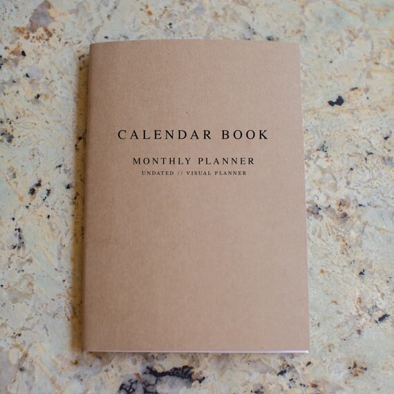 A5 Monthly Calendar Book Etsy