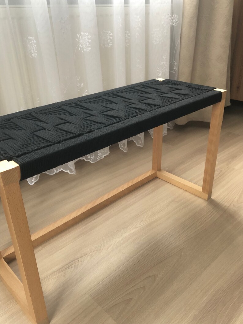 Modern Boho Style Entryway Bench End of Bed Handmade Bench Etsy