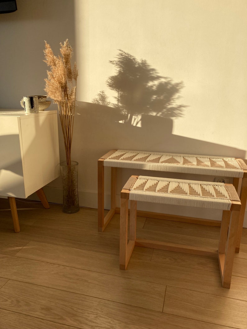 Modern Boho Style Entryway Bench for Bedroom End of Bed Etsy