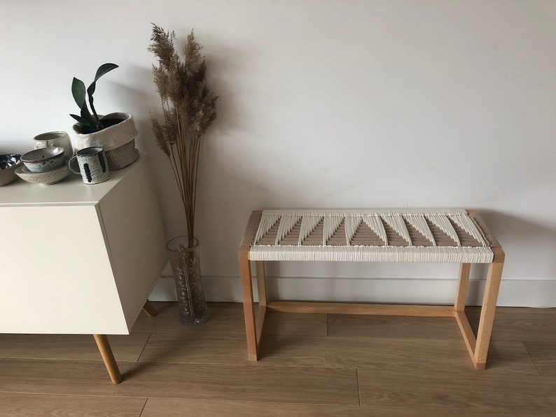 Modern Boho Style Entryway Bench for Bedroom End of Bed Etsy