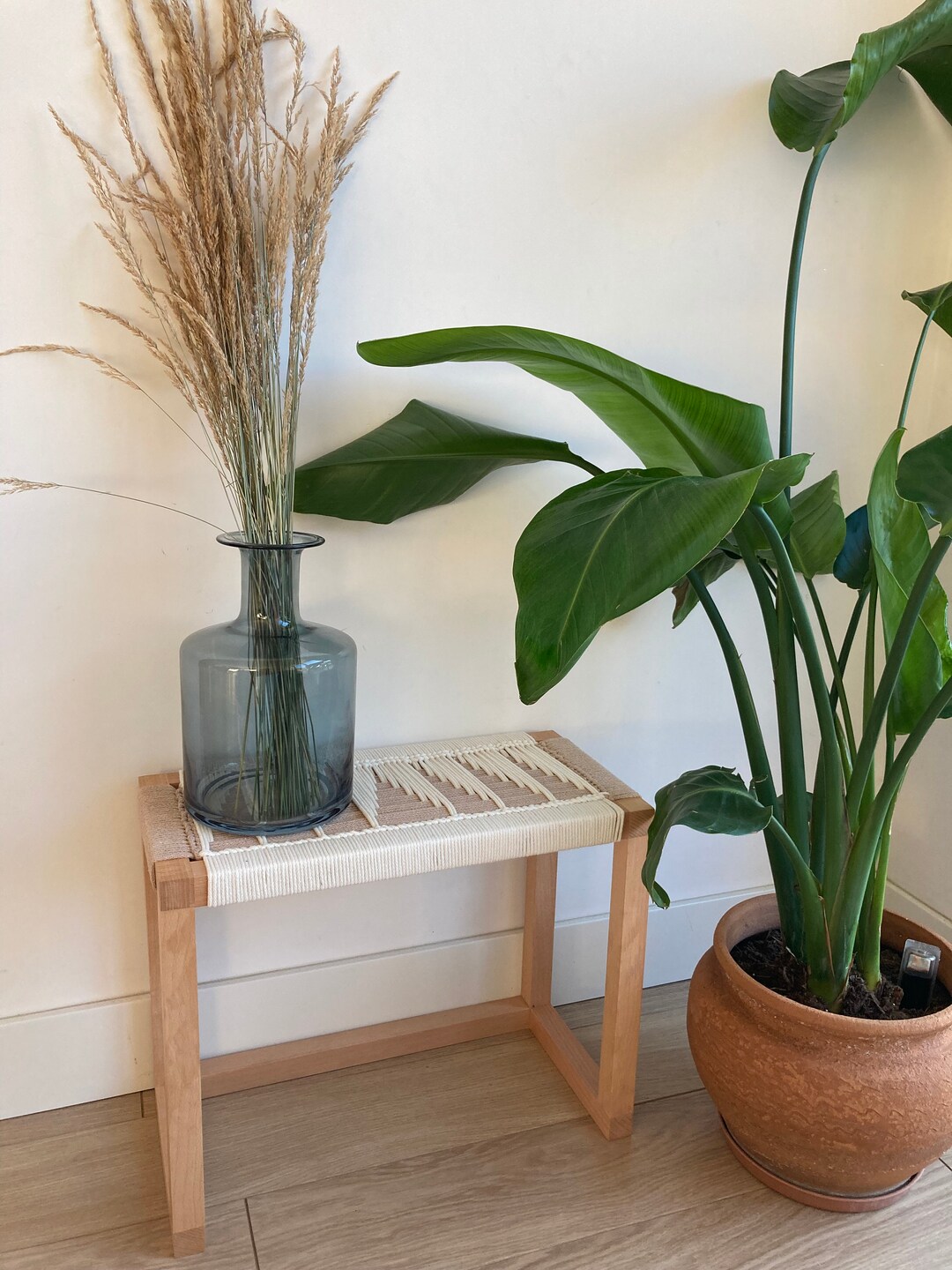 Boho Hand Woven Bench for Bedroom Entryway or Hallway - Etsy