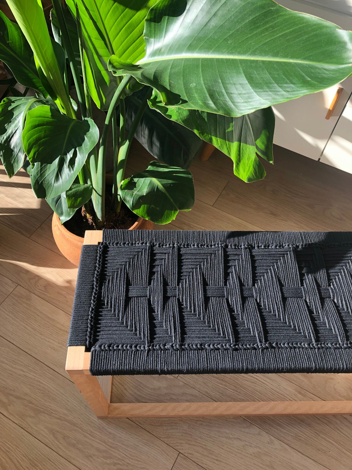 Modern Boho Style Entryway Bench End of Bed Handmade Bench Etsy