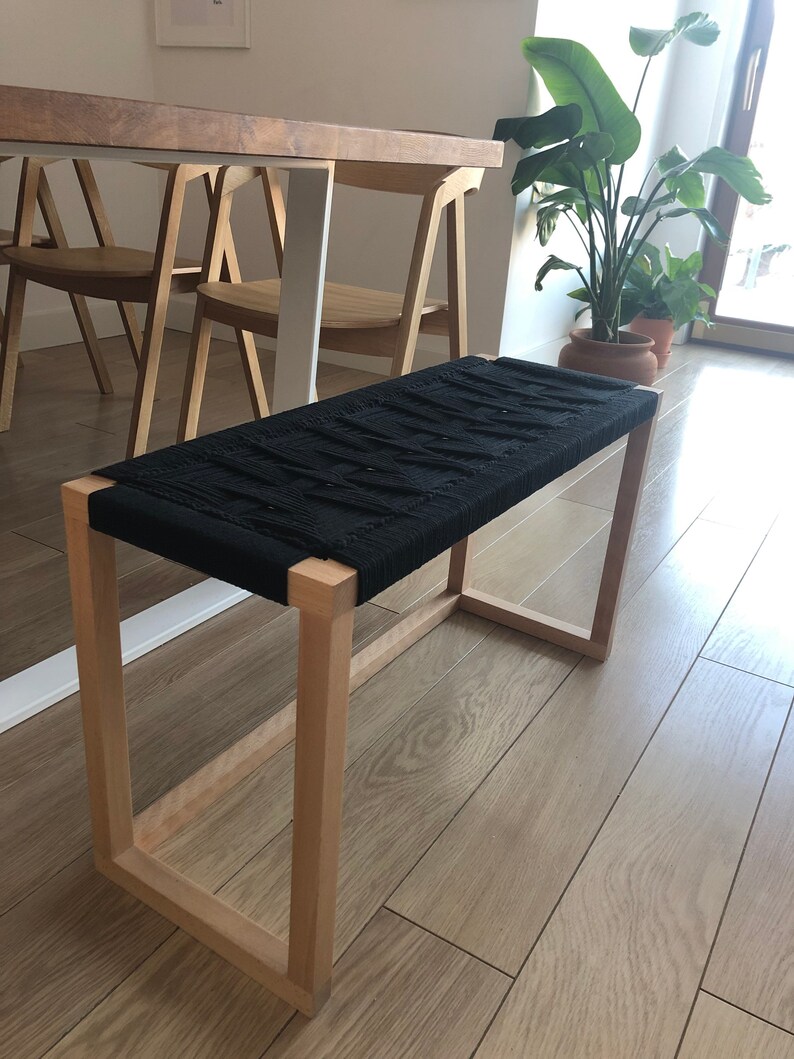 Modern Boho Style Entryway Bench End of Bed Handmade Bench Etsy