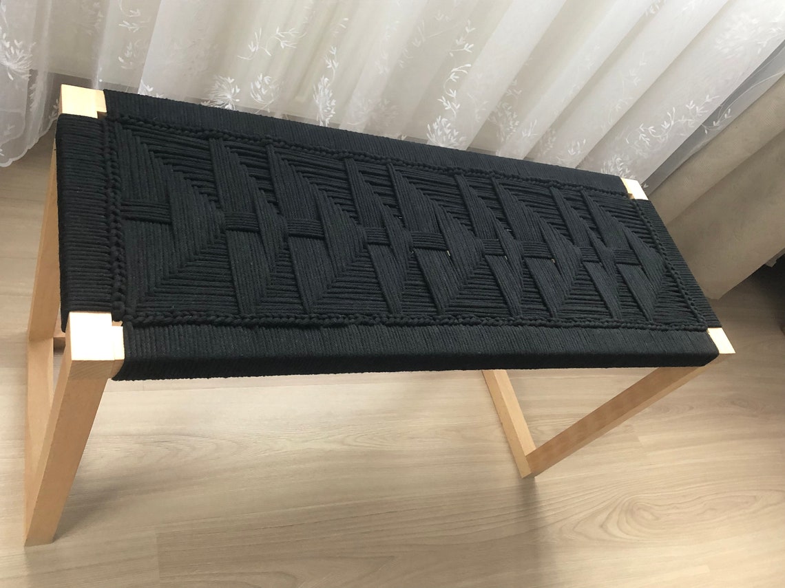 Modern Boho Style Entryway Bench End of Bed Handmade Bench Etsy