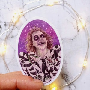 Say my name - Beetlejuice sticker / fan art, tim burton, fantastique, creepy