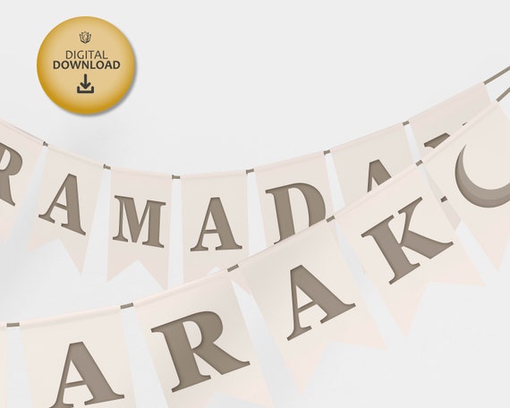 Ramadan Mubarak Garland Digital Download Bunting Festivel Flags Garland  Wanddeko 