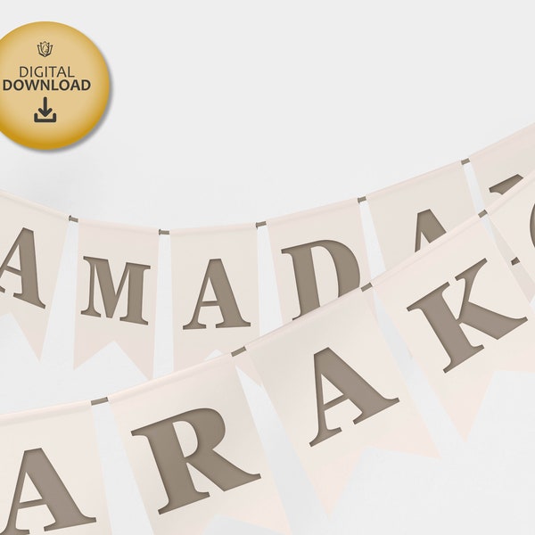 Ramadan Mubarak Garland - Digital Download - Bunting - Festivel Flags - Garland - Wall Decoration