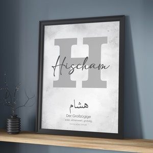 Namensposter - personalisiertes Poster - zur Geburt oder als Geschenk - Wandbild für Kinderzimmer, Wohnzimmer oder Flur