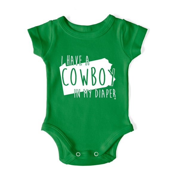 I Have an COWBOY In My DIAPER - Philly Philadelphia sports - funny cute new football rivalry - Baby Bodysuit One Piece