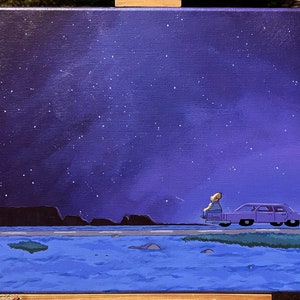 Homer stargazing 12&quot; x 16&quot; Acrylic