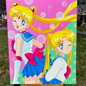 Sailor Moon and Usagi 12&quot;x16&quot; painting