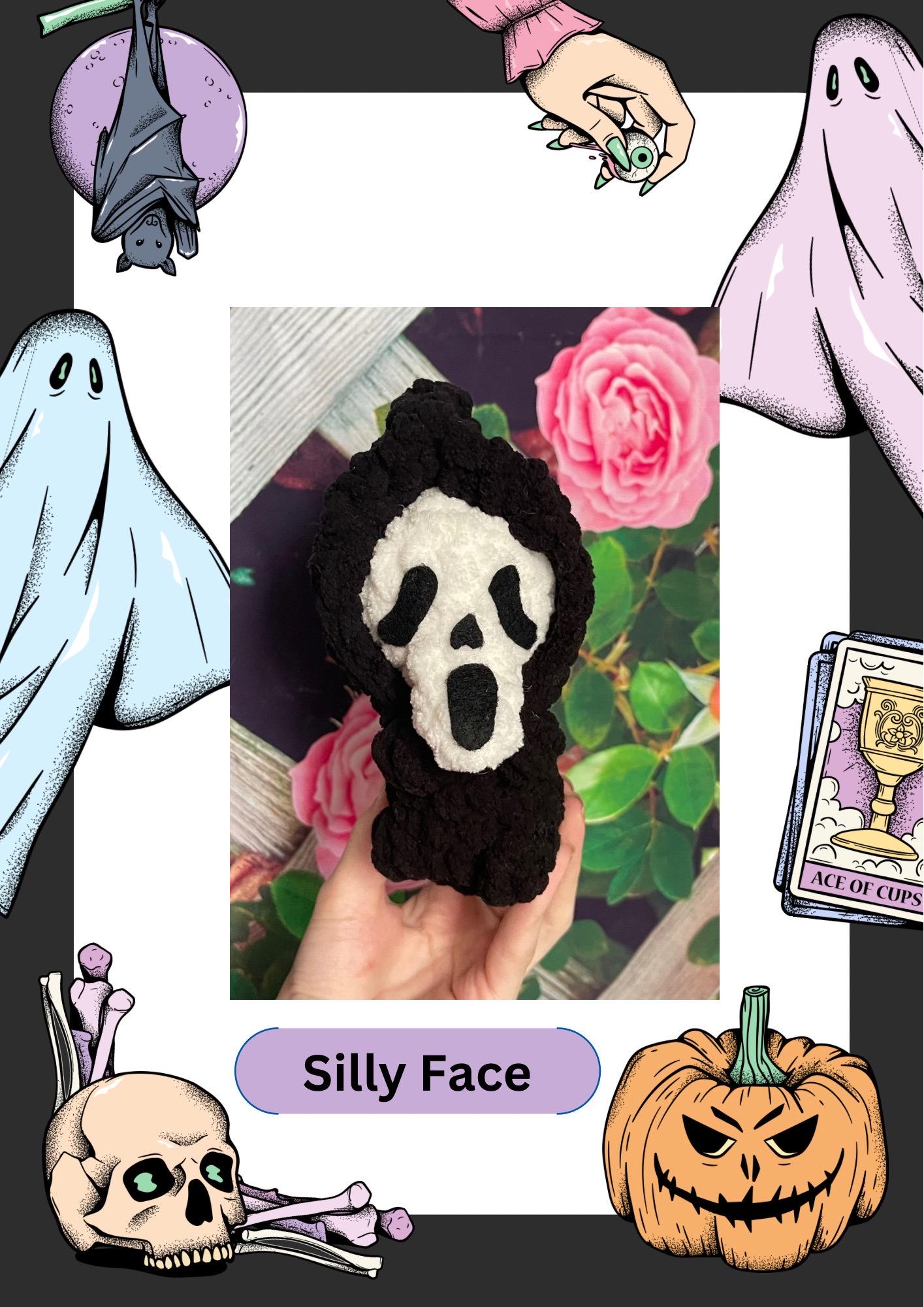 24 Ghostface Crochet Patterns for Spooky Decor, Gifts, and Amigurumi Fun 23 Silly Face Amigurumi Crochet Pattern