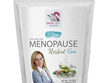 menopause tea bags – caffeine free - herbal tea for menopause - hormonal balance + hot flashes – 14 days menopause herbal tea -  1 bag