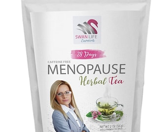 menopause tea bags – caffeine free - herbal tea for menopause - hormonal balance + hot flashes – 28 days menopause herbal tea -  1 bag