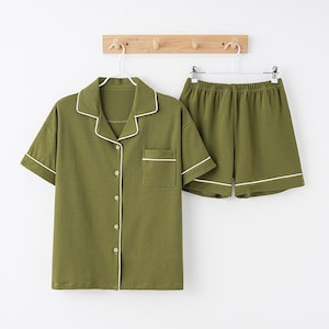 Green Matching Pyjama Set | Pyjama Shorts and Shirt