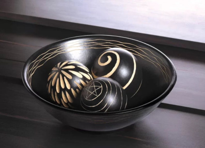 Artisan Decorative Bowl and Balls Contemporary Art Deco for Etsy