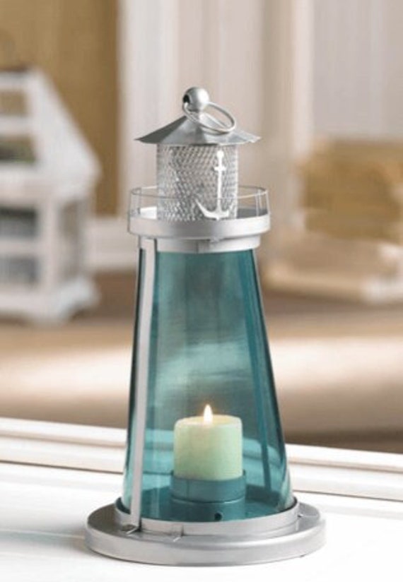 Lighthouse Candle Lamp Nautical Wedding Tabletop Centerpiece Etsy