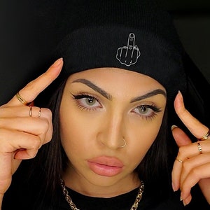 RC Apparel (Middle Finger) Embroidered Two-Faced Beanie