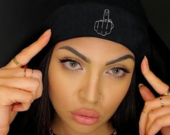 RC Apparel (Middle Finger) Embroidered Two-Faced Beanie