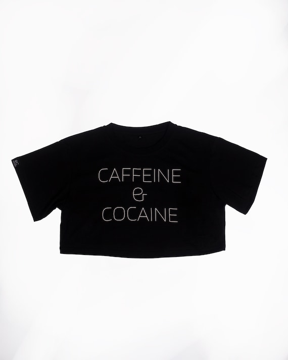 CAFFIENE-COCAINE 100%Organic-cotton Crop-Top