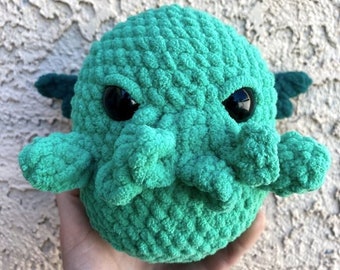 PDF Crochet Pattern: Cthulhu Squish. Cute Monster Plush Yarn Toy Easy Crochet Pattern Instant Download