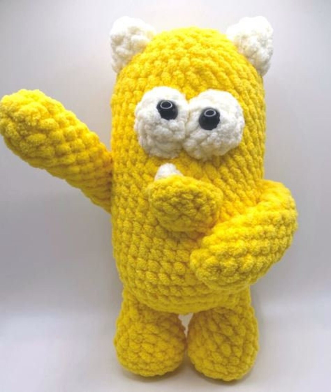 PDF Crochet Pattern: Lenny the Adventure Bud. Yellow Cute Monster Plush ...