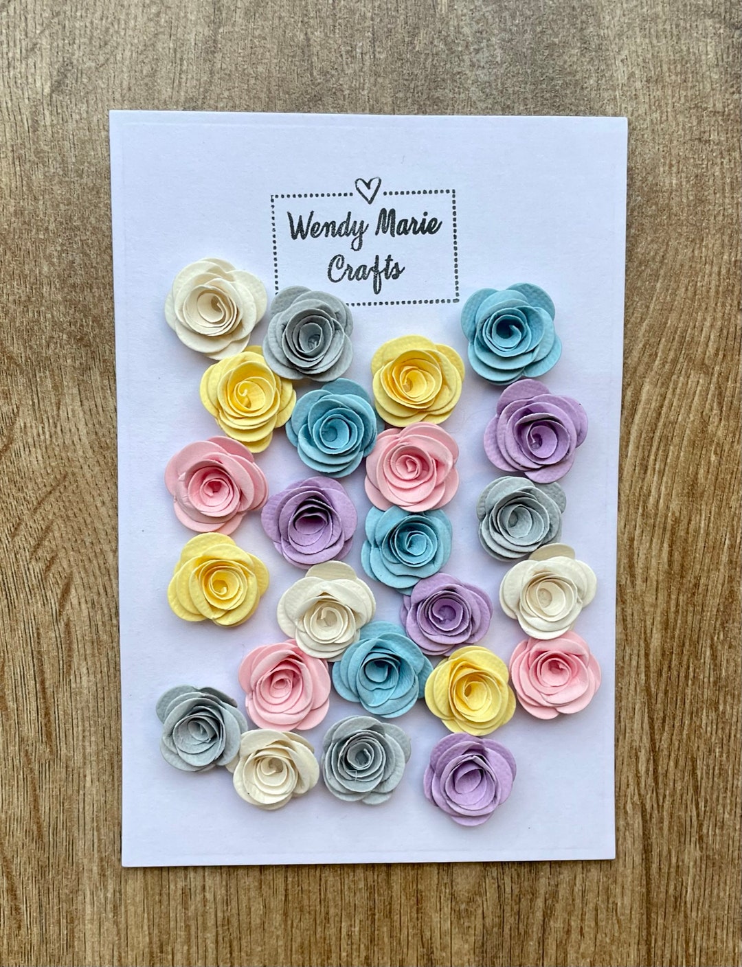 Hand Rolled Paper Flowers, Pastel Roses, Paper Roses, Spring Time Mix ...