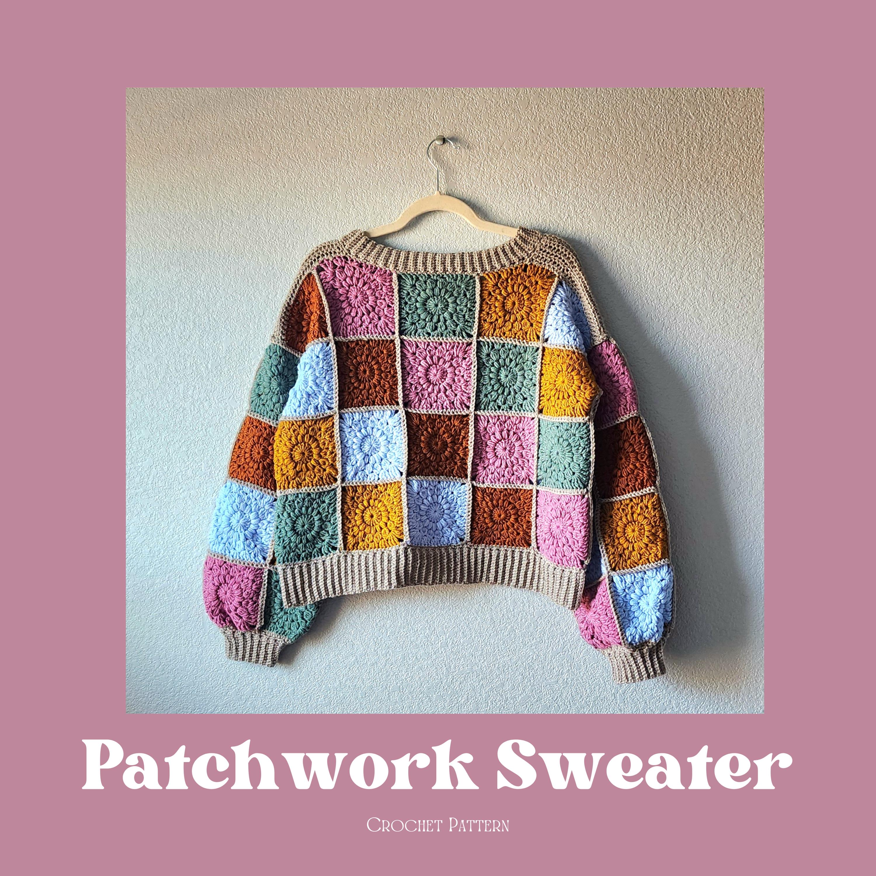 Patchwork Sweater Crochet Pattern-pdf - Etsy Patchwork Sweater Crochet Pattern-pdf - Etsy