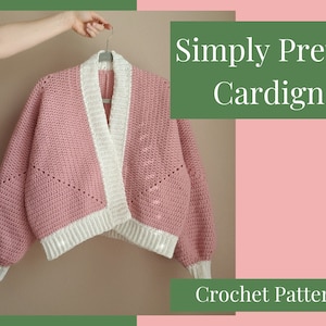 Simply Pretty Cardigan Crochet Pattern-PDF