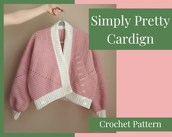 Simply Pretty Cardigan Crochet Pattern-PDF