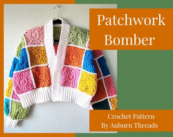 Patchwork Bomber Crochet Pattern PDF