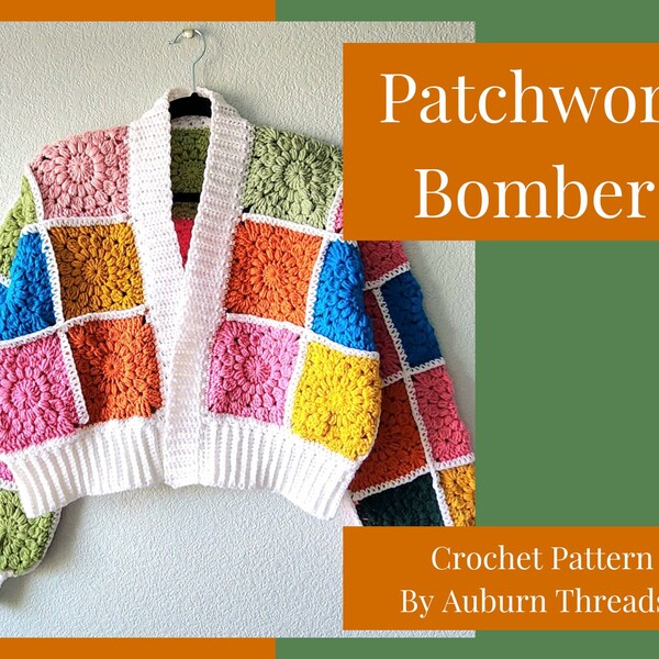 Patchwork Bomber Crochet Pattern PDF