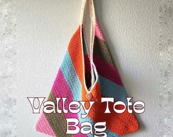 Crochet Valley Tote Bag Pattern, Beginner-Friendly (Digital Download PDF)
