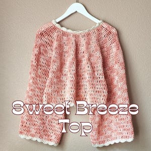Patroon gehaakte top Sweet Breeze: trui met jukstuk, geschulpte rand (pdf-download)