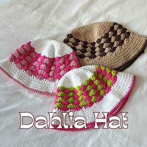 Dahliahoed: pdf-haakpatroon