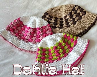 Dahlia Hat- PDF Crochet Pattern