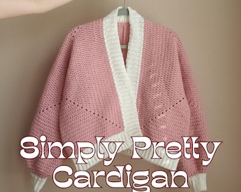 CROCHET PATTERN Simply Pretty Cardigan Solid Hexagon Cardigan Digital Download PDF