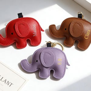 Personalized Elephant Keychain | Custom Name Stainless Steel Keyring | Gift for Animal Lovers, Friends & Family