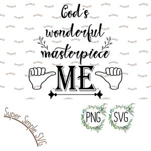 God's Wonderful Masterpiece Super Simple SVG, transparante png van hoge kwaliteit, typografie basis SVG, baby motiverende zin