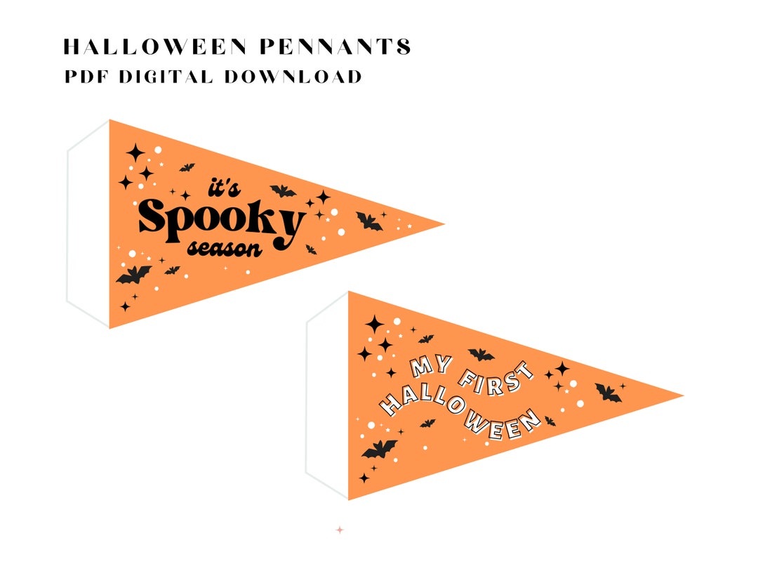 My First Halloween Flags Halloween Pennant Flags Printable Pennant Flags Cute Halloween Decor
