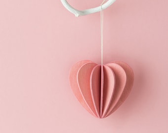 Valentines Day Gift - Valentines Day Decor - Heart Charm - Handmade Gifts - Valentine's Day Ornaments - Pastel Home Decor - Valentine Card