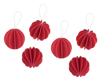 Wood Balls for Xmas 4cm. 6PCS - Christmas Decoration Baubles - Christmas Tree Ornaments - Wood Decor - Eco Friendly Products