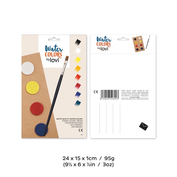 Mini Watercolor Paint Palette 6 Colors. Ecofriendly Organic Paints, Watercolor  Set Kit, Natural Paint Gift, Christmas Gift, 8 