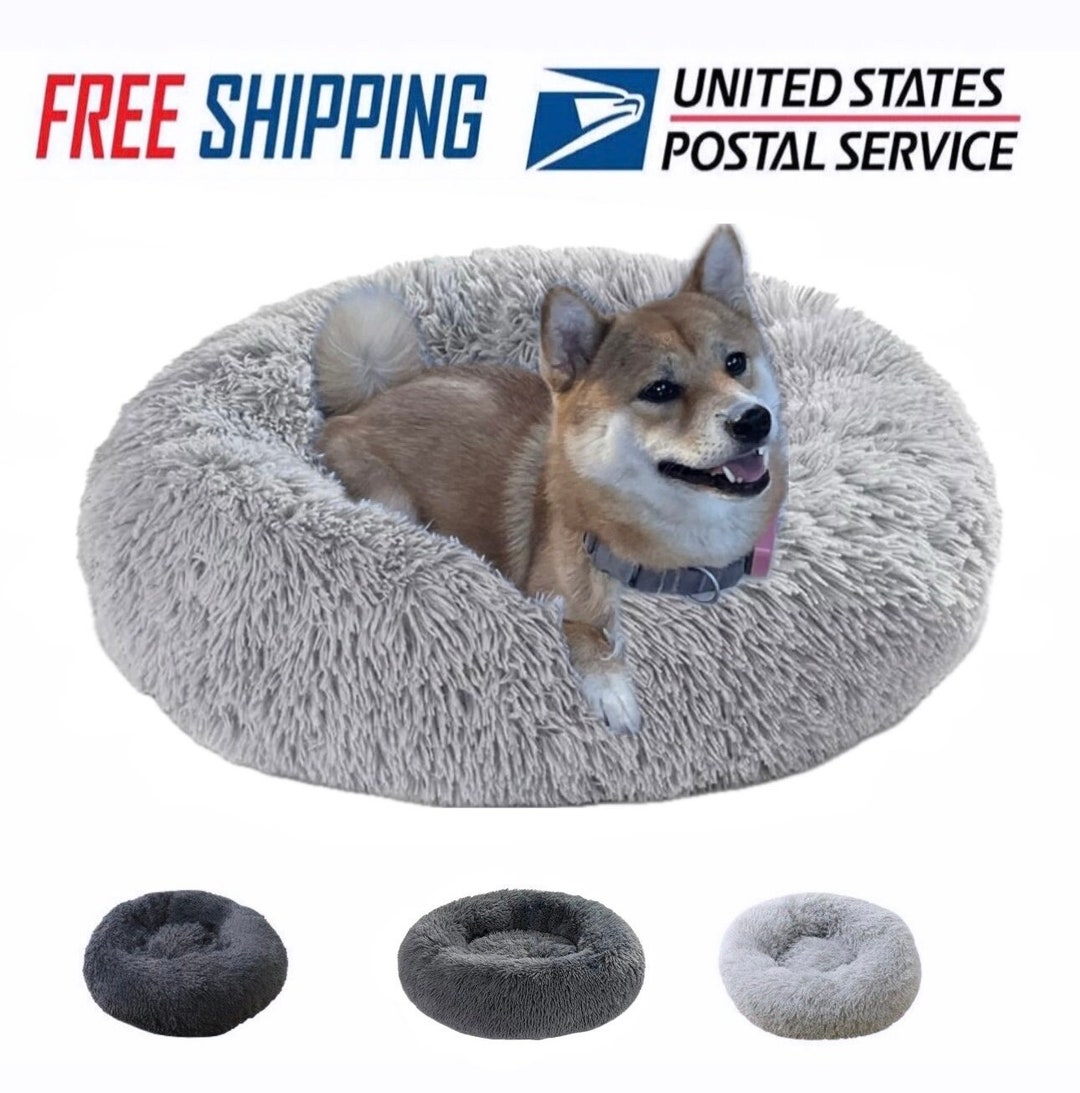 Donut Dog Bed Calming Pet Bed Small Dog Crate Antianxiety Dog Bed