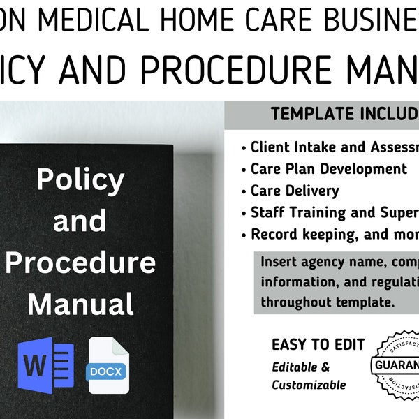 HOME CARE AGENCY Start Up Bundle | Policies and Procedures | How To Start A Home Care Agency | Caregiver Training Manual | Business Plan