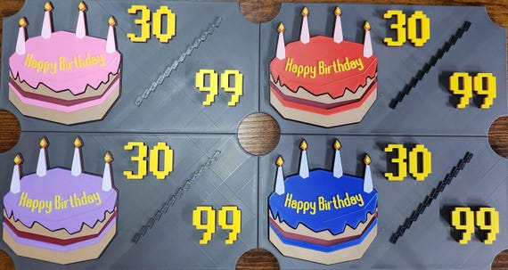 Customizable Birthday Cake 3D Printed Wall Hang & Magnet