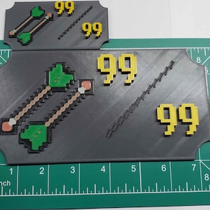 OldSchool Runescape inspired level 99 Fletching commemoration placard 3D printed