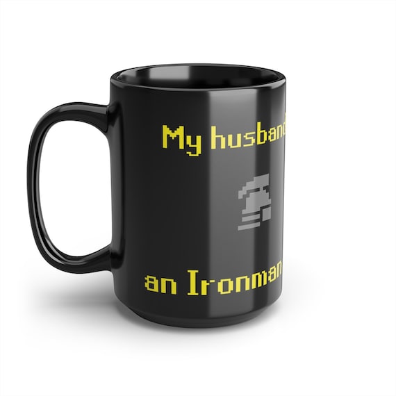 My Husband is an Ironman OSRS Inspired 15oz Black Ceramic Mug - Etsy